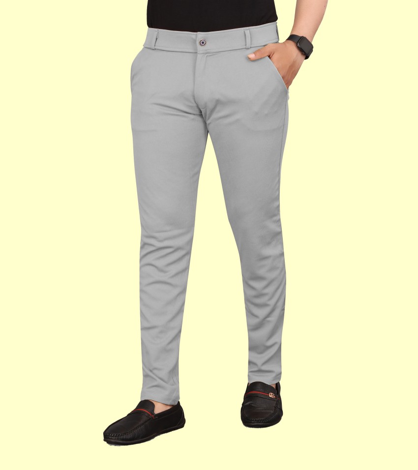 DVILLA Slim Fit Men Silver Trousers - Buy DVILLA Slim Fit Men Silver  Trousers Online at Best Prices in India