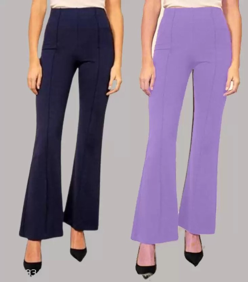 LTS Womens Tall Slim Leg Velvet Purple Trousers  Long Tall Sally