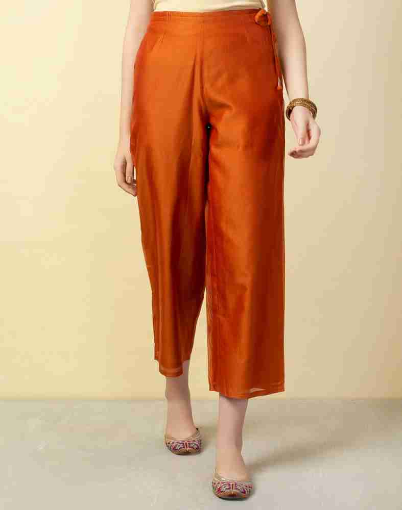 Buy Orange Cotton Ankle Length Ethnic Pant for Women Online at Fabindia