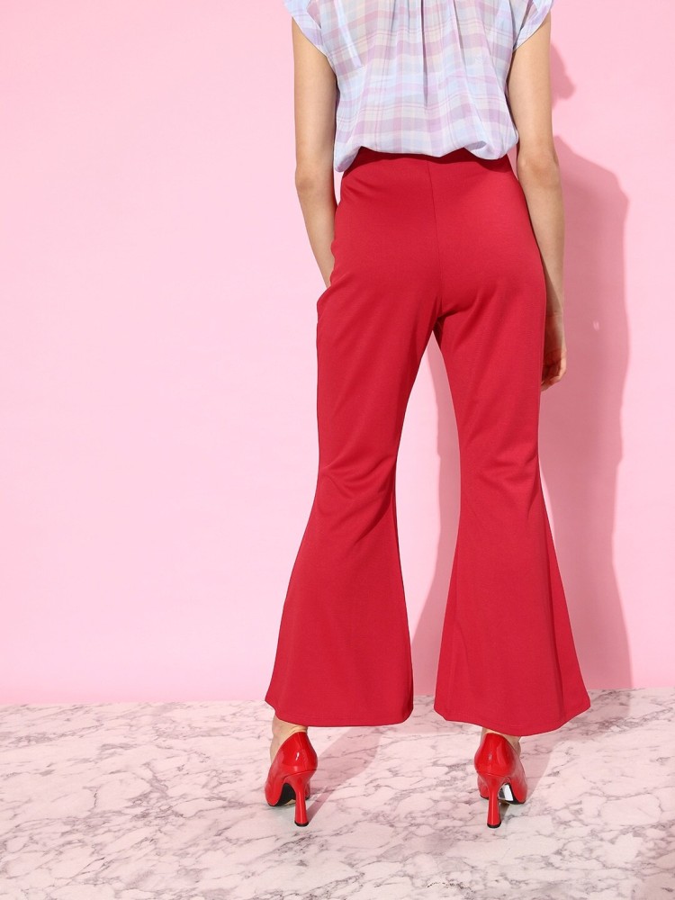 Buy Mast & Harbour Women Solid Bootcut Trousers - Trousers for