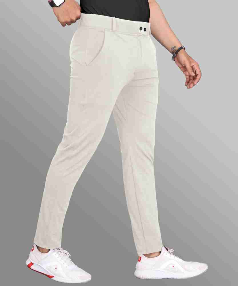 Buy Cream Fusion Fit Mens Cotton Trouser Online
