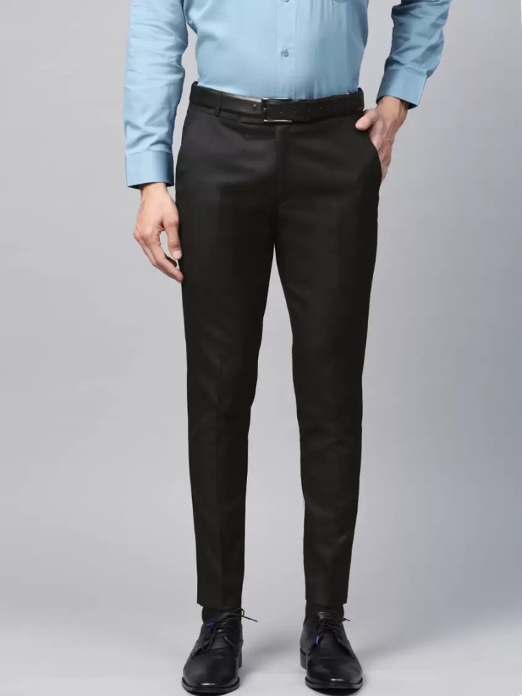 Buy STALLINO Men Regular Fit Black Formal Trousers Online at Best