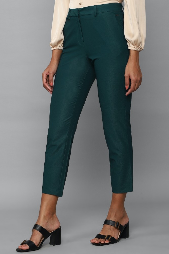 Buy ALLEN SOLLY Solid Polyester Regular Fit Women's Pants | Shoppers Stop