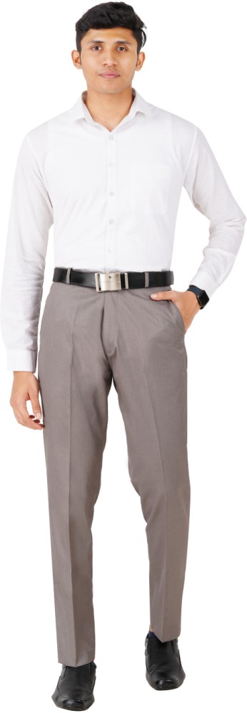 McHenry Men's Stretchable Self Design Ash Grey Formal Regular Fit Trousers(AGREY4010-32_Colour-Ash  Grey_Size:32) : : Fashion