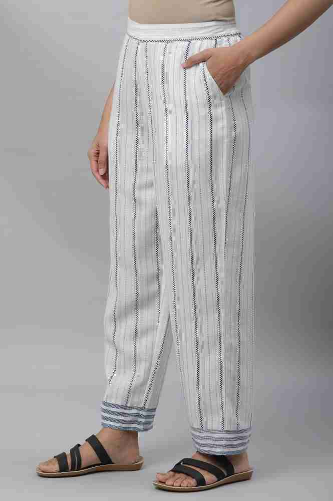 Buy White Flared Palazzos Online - Aurelia