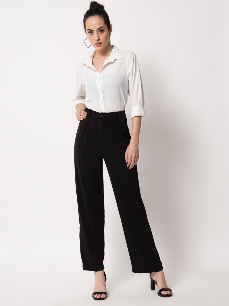 KILLAR LOOK Regular Fit Women Black Trousers - Buy KILLAR LOOK Regular Fit  Women Black Trousers Online at Best Prices in India