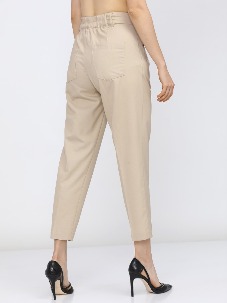 Style Quotient Women NudeColoured Relaxed Regular Fit Solid Trousers   itzhoobb