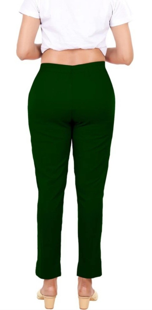 emerald green pants womens