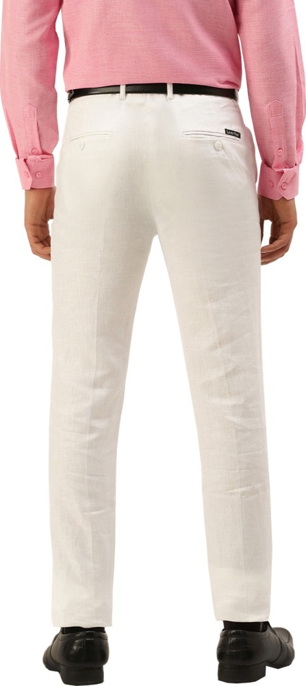 Buy White Cotton Linen Slim Fit Formal Pant for Women Online at Fabindia   20069580