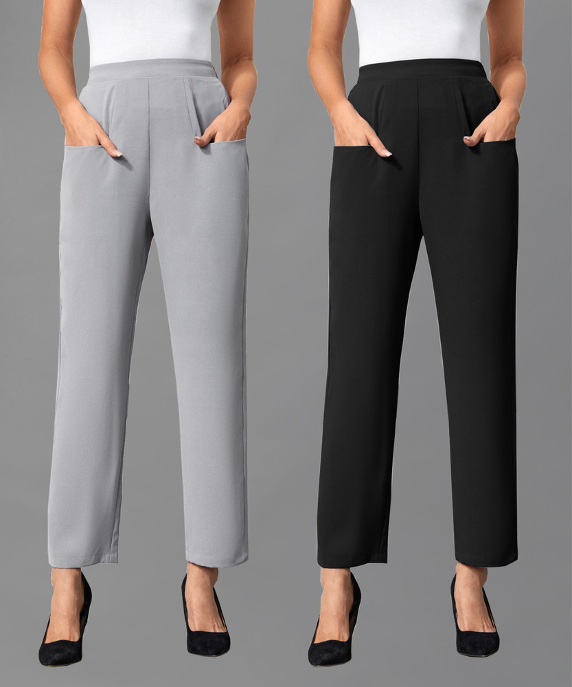 DL Fashion Tapered Women Black Grey Trousers Buy DL Fashion Tapered Women Black Grey Trousers Online at Best Prices in India Flipkart