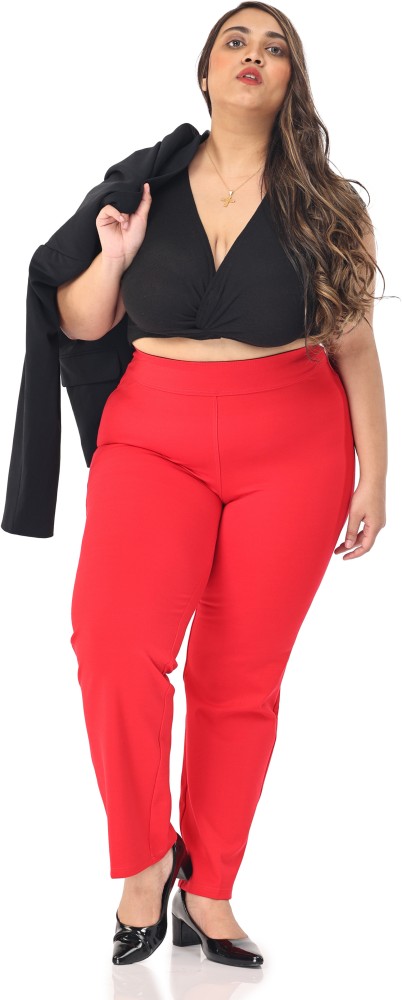 BELORE SLIMS Slim Fit Women Red Trousers - Buy BELORE SLIMS Slim