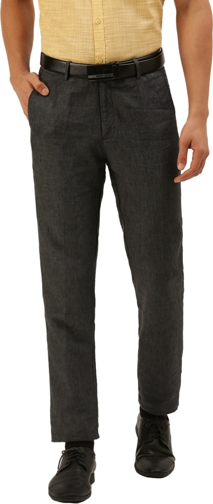 Buy RAMRAJ COTTON Mens 100 Linen Grey Regular fit Formal Linen Pant 32   Grey at Amazonin