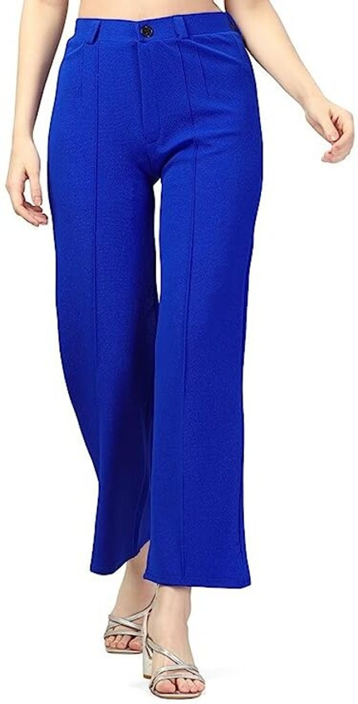 Royal blue ladies trousers cheap