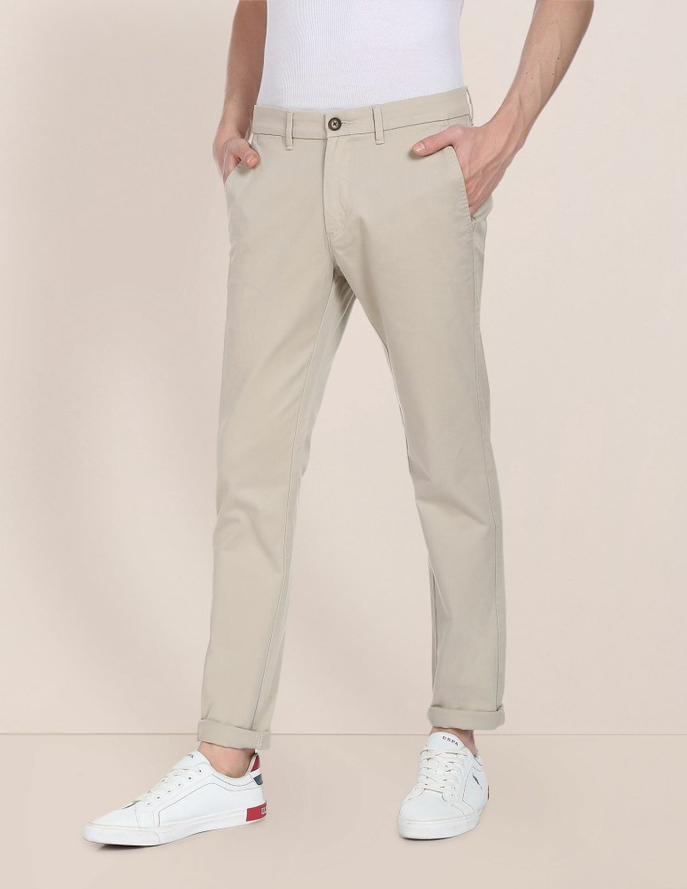 Buy US Polo Assn Flat Front Slim Fit Trousers Online at Low Prices in  India  Paytmmallcom