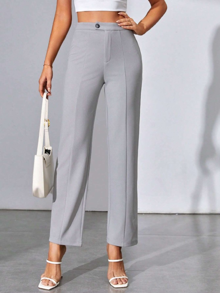 Buy Grey Trousers & Pants for Women by Zastraa Online