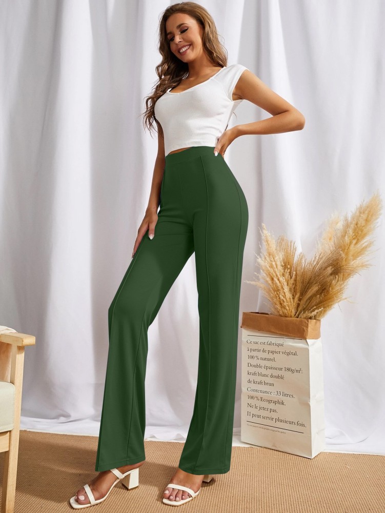 Buy Green Trousers & Pants for Women by Silverfly Online