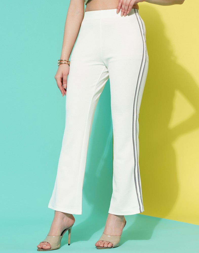 Samah Regular Fit Women White Trousers - Buy Samah Regular Fit Women White  Trousers Online at Best Prices in India