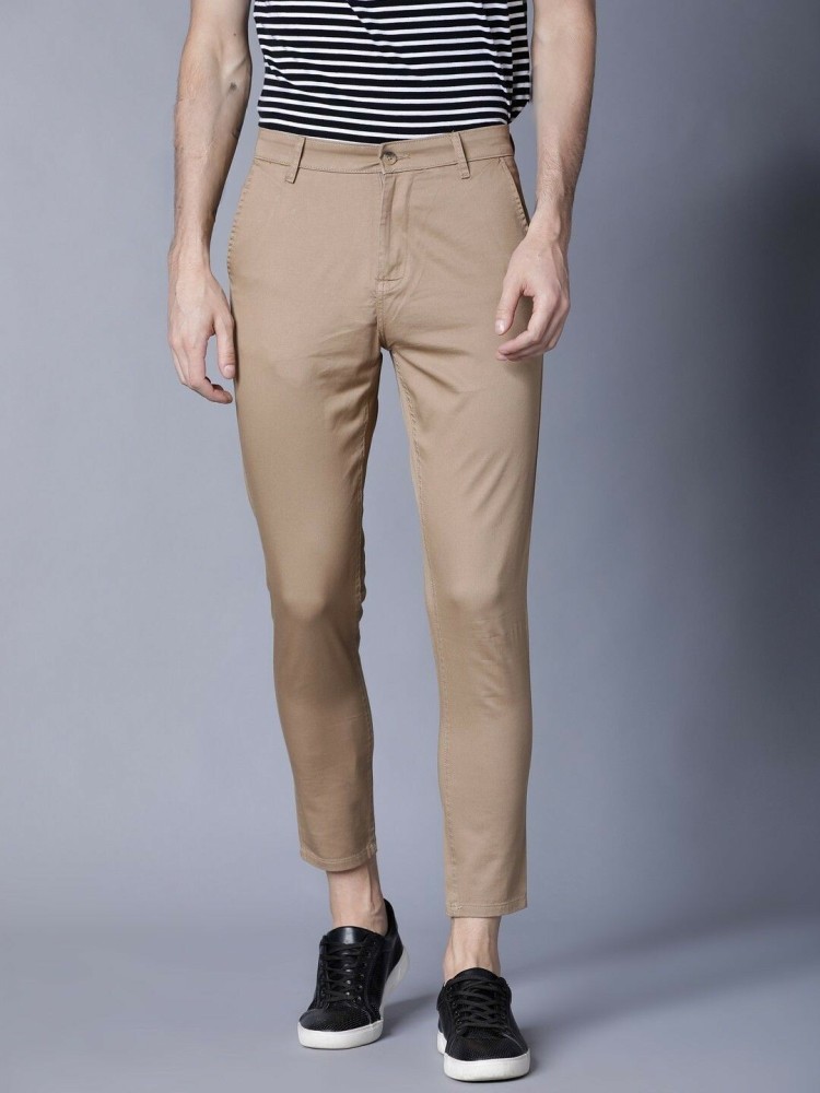 HIGHLANDER Slim Fit Men Beige Trousers - Buy KHAKI HIGHLANDER Slim Fit Men  Beige Trousers Online at Best Prices in India