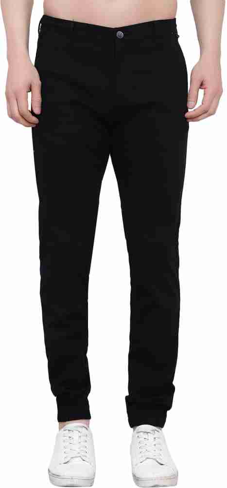 Buy Gabardine Slim Fit Men Black Trousers Online at Best Prices in