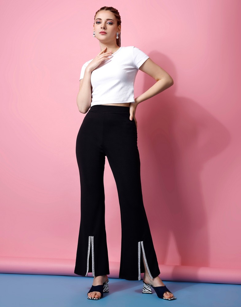 Siril Regular Fit Women Black Trousers - Buy Siril Regular Fit