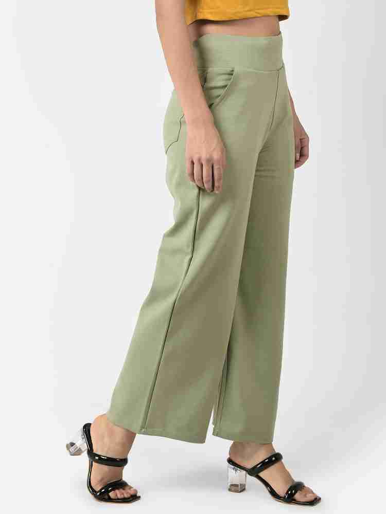 Buy Khaki Trousers & Pants for Women by FNOCKS Online