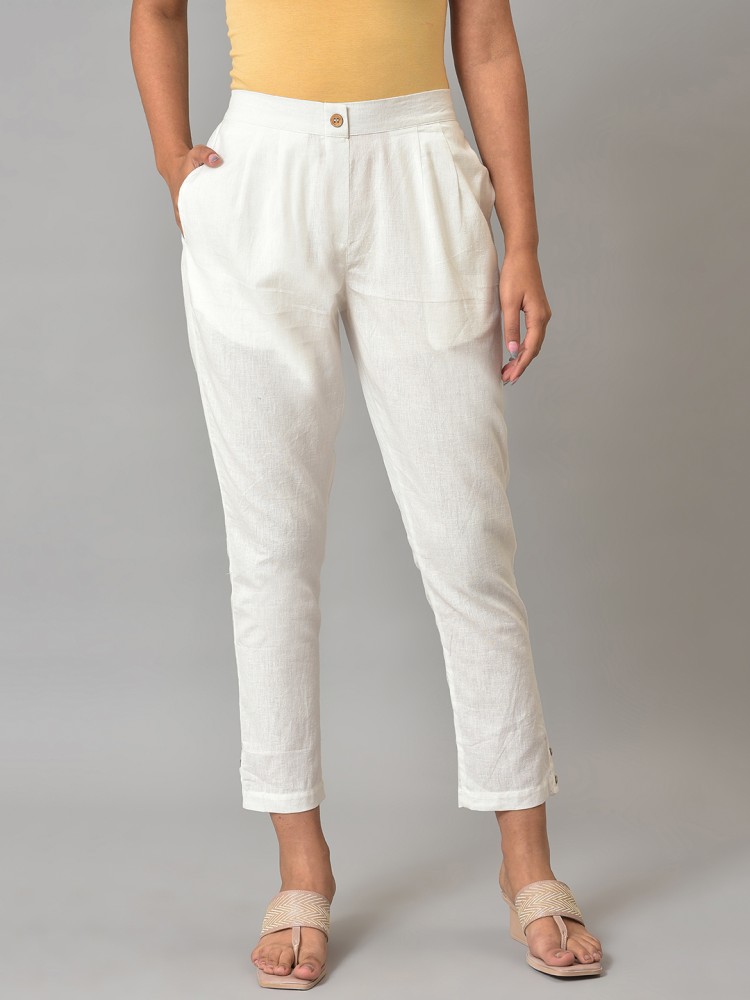 Buy Natural Ankle Length Aurelia Trousers Online - Aurelia