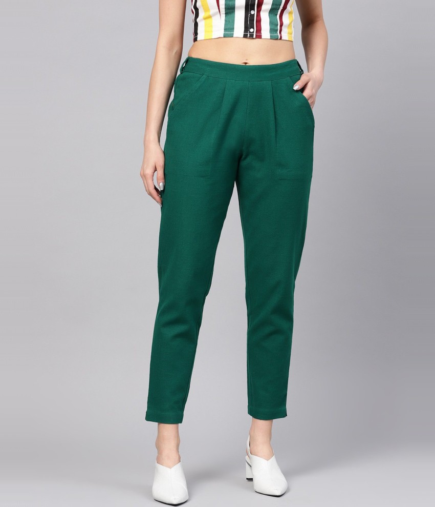 Allen Solly Trousers and Pants  Buy Allen Solly Women White Regular Fit  Solid Casual Trousers Online  Nykaa Fashion