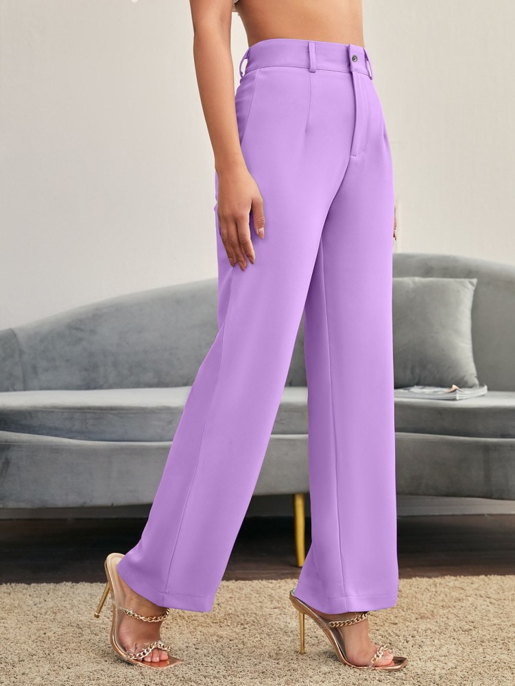 Buy Purple Trousers & Pants for Women by WUXI Online | Ajio.com