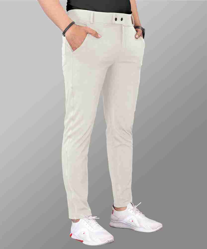 MiraMichi Slim Fit Men Cream Trousers - Buy MiraMichi Slim Fit Men Cream Trousers  Online at Best Prices in India