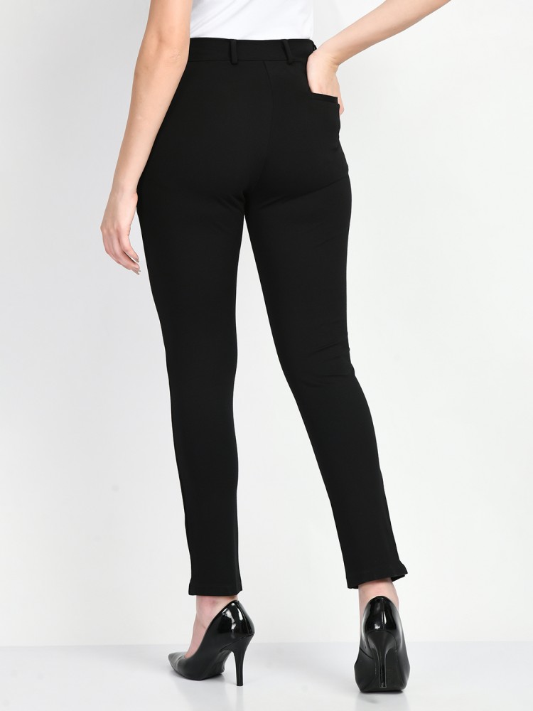 Exude Skinny Fit Women Black Trousers  Buy Exude Skinny Fit Women Black  Trousers Online at Best Prices in India  Flipkartcom