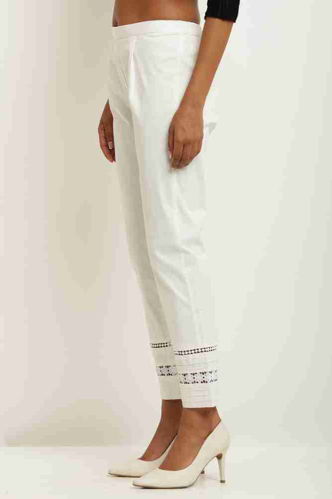 Sellingsea Regular Fit Women White Trousers - Buy Sellingsea Regular Fit Women  White Trousers Online at Best Prices in India