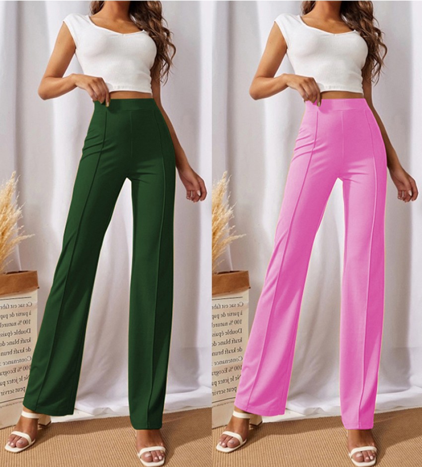 GUOYU Regular Fit Women Green, Pink Trousers - Buy GUOYU Regular