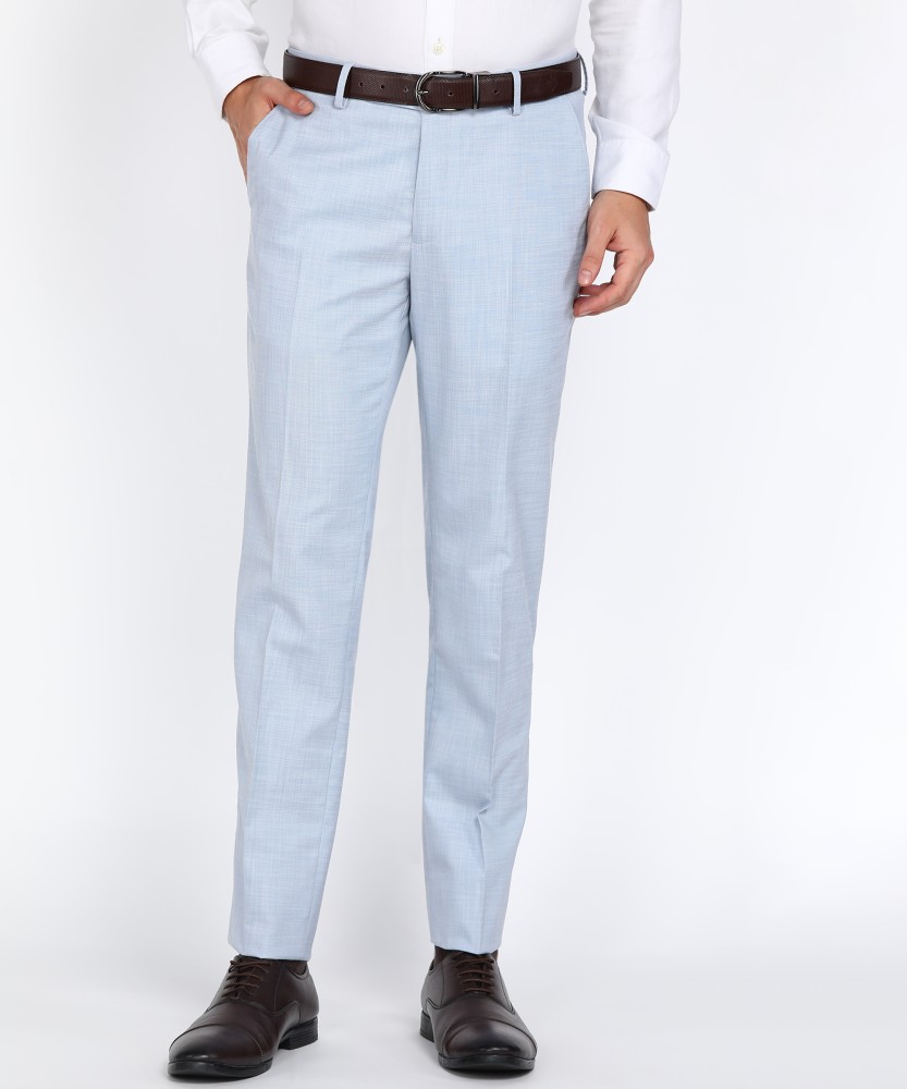 PETER ENGLAND Slim Fit Men Light Blue Trousers - Buy PETER ENGLAND