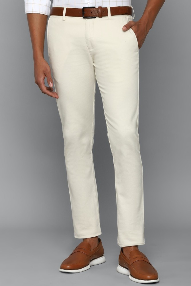 Buy Allen Solly Men White Solid Regular fit Regular trousers Online at Low  Prices in India  Paytmmallcom
