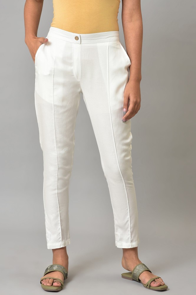 Buy Natural Ankle Length Aurelia Trousers Online - Aurelia