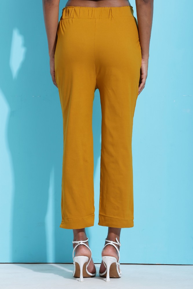 Mango yellow trousers best sale