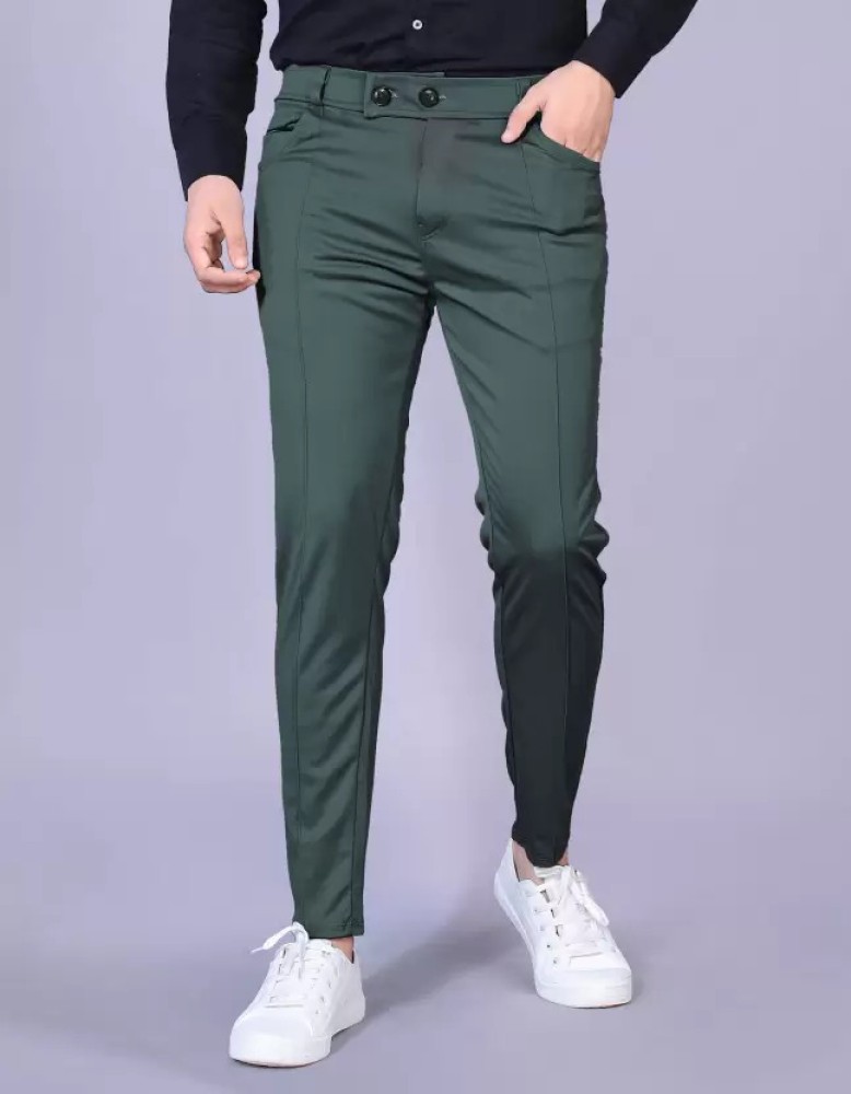Parx Casual Trousers  Buy Parx Dark Green Trousers Online  Nykaa Fashion
