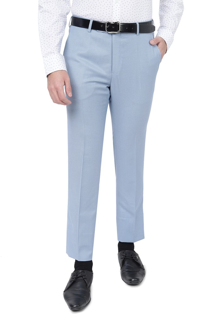 Buy Men Blue Solid Ultra Slim Fit Formal Trousers Online  760705  Peter  England