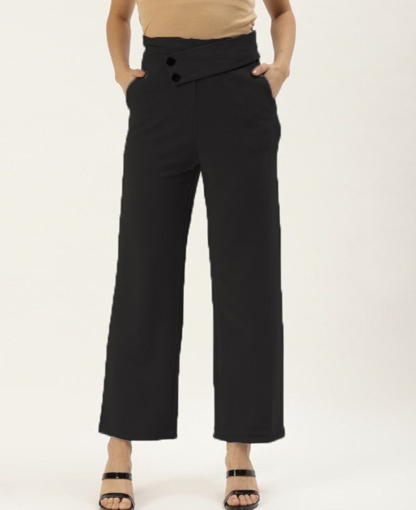 Shine N Show Regular Fit Women Black Trousers - Buy Shine N Show Regular  Fit Women Black Trousers Online at Best Prices in India