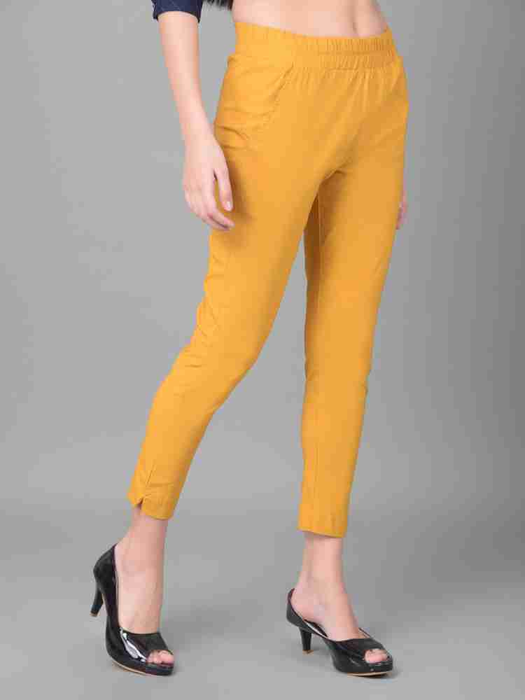 Comfort Lady Regular Fit Women Gold Trousers - Buy Comfort Lady Regular Fit  Women Gold Trousers Online at Best Prices in India