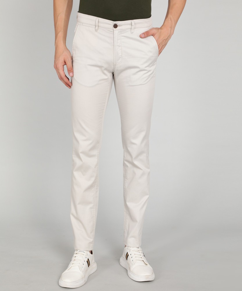 Buy Van Heusen Navy Slim Fit Trousers for Men Online  Tata CLiQ