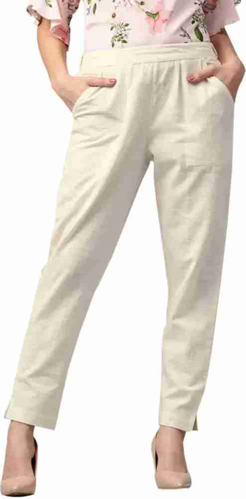 GANANTI Regular Fit Women White Trousers - Buy GANANTI Regular Fit Women  White Trousers Online at Best Prices in India