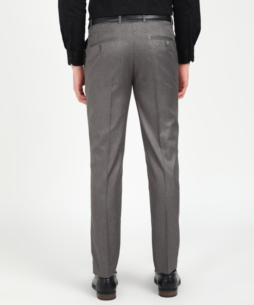 Slim Fit Dark Grey Wool Blends flatfront Dress Pants