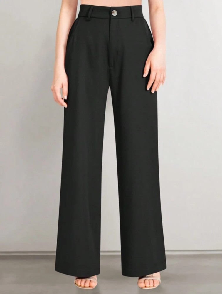 Broadstar Regular Fit Women Black Trousers - Buy Broadstar Regular Fit  Women Black Trousers Online at Best Prices in India