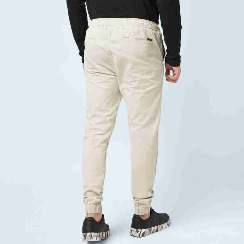 Urban Ranger by Pantaloons Sky Blue Cotton Slim Fit Jogger Pants