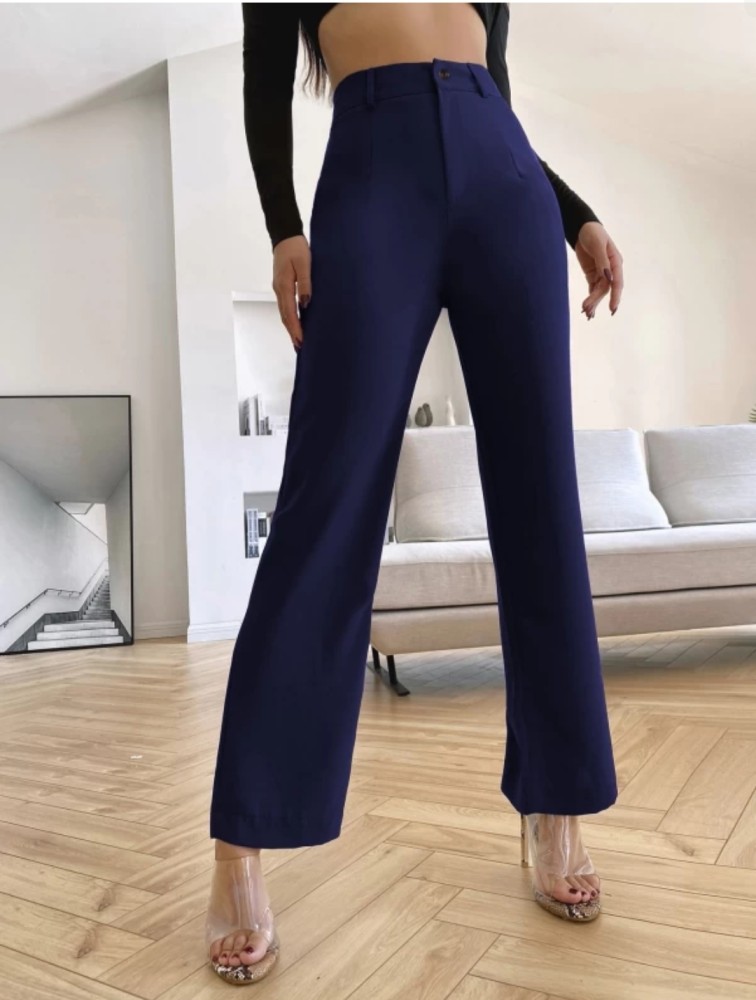 Lapza Regular Fit Women Dark Blue Trousers - Buy Lapza Regular Fit Women  Dark Blue Trousers Online at Best Prices in India