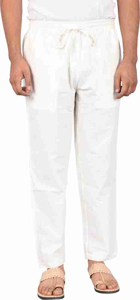 KHADI HOUSE Relaxed Men & Women White Trousers - Buy KHADI HOUSE Relaxed Men  & Women White Trousers Online at Best Prices in India