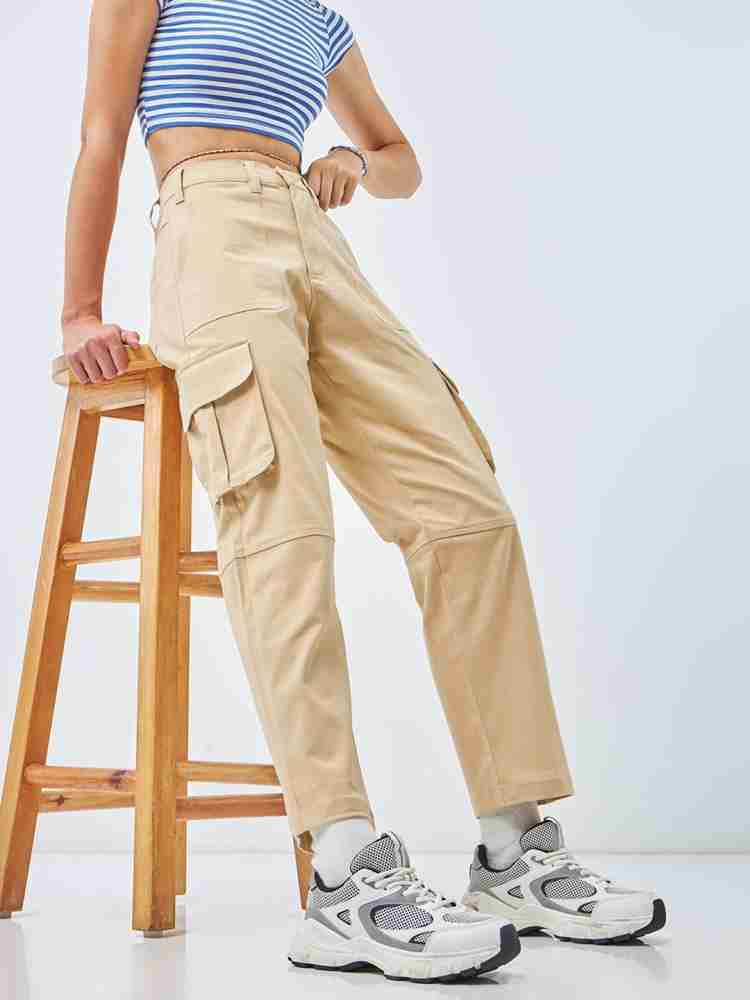 Buy Women's Brown Straight Cargo Pants Online at Bewakoof