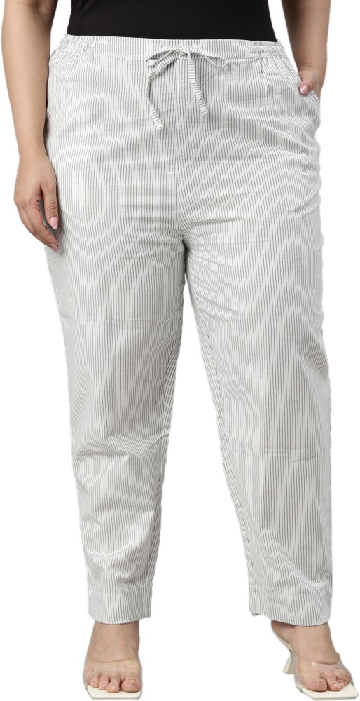 GO COLORS Relaxed Women White Trousers - Buy GO COLORS Relaxed