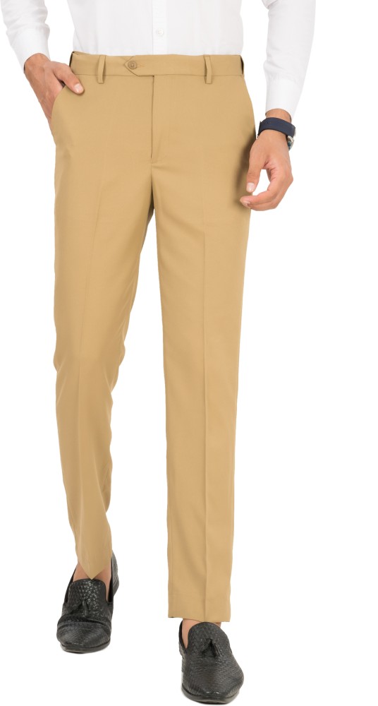 Buy Flexible Waist Slim Fit Structured Trousers Online at Best Prices in  India  JioMart